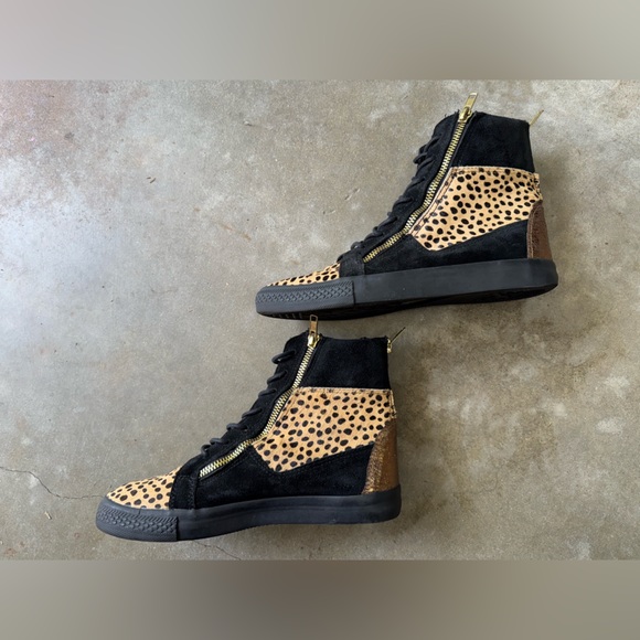 Betsey Johnson sneakers Nathan. - Leopard Multi Sneakers Calf Hair Leather - Picture 4 of 7